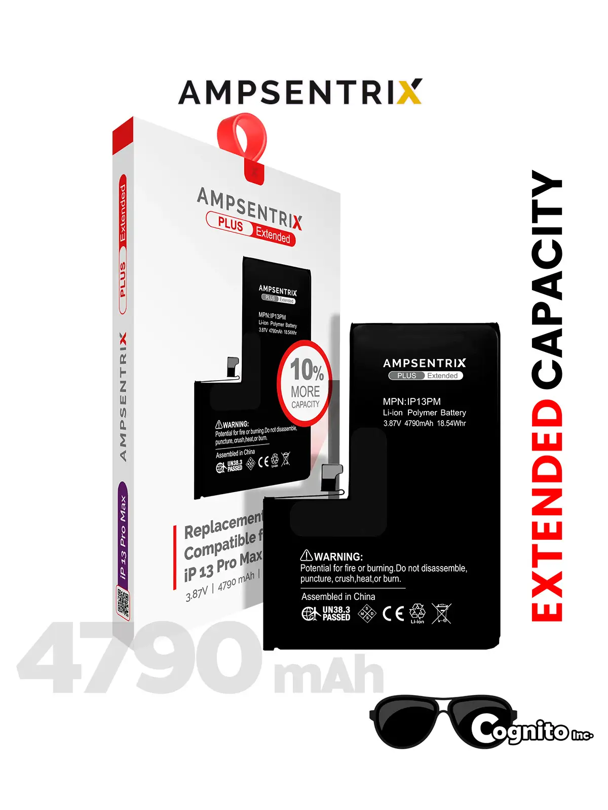 Bateria iPhone 13 Pro Max AMPsentrix PLUS Extended Autoprogramable