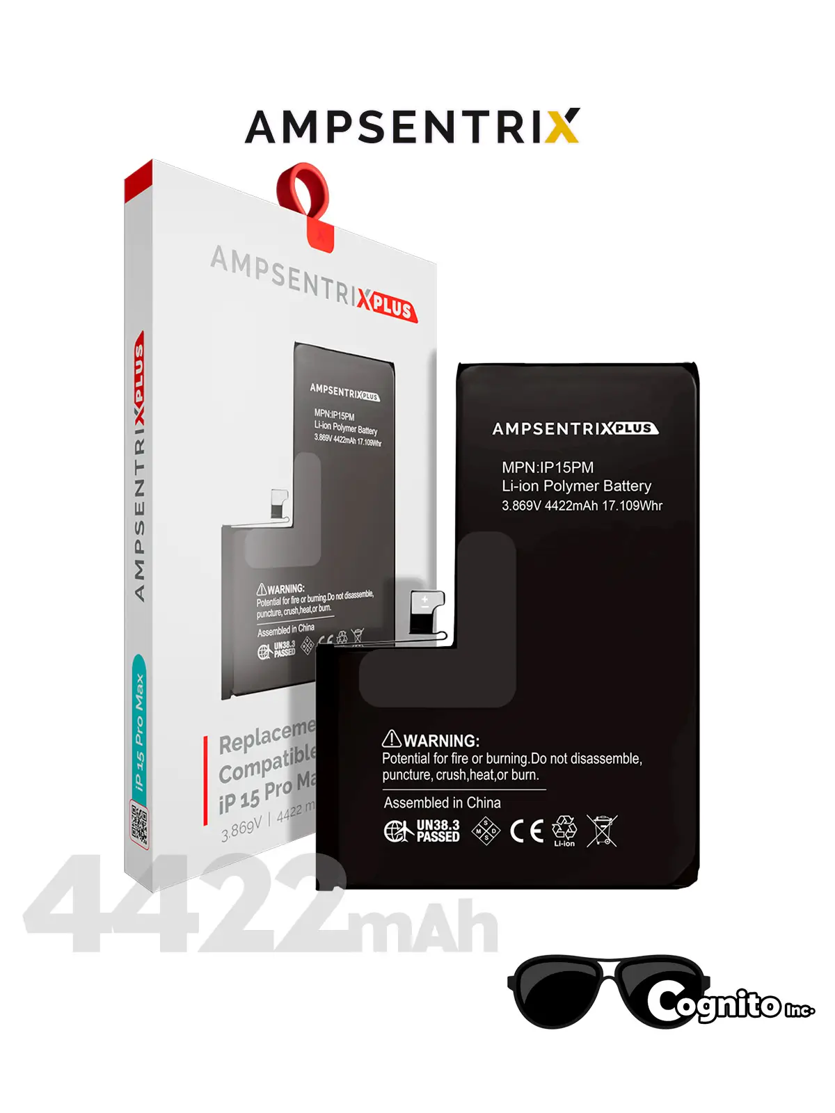 Bateria iPhone 15 Pro Max AMPsentrix PLUS Autoprogramable